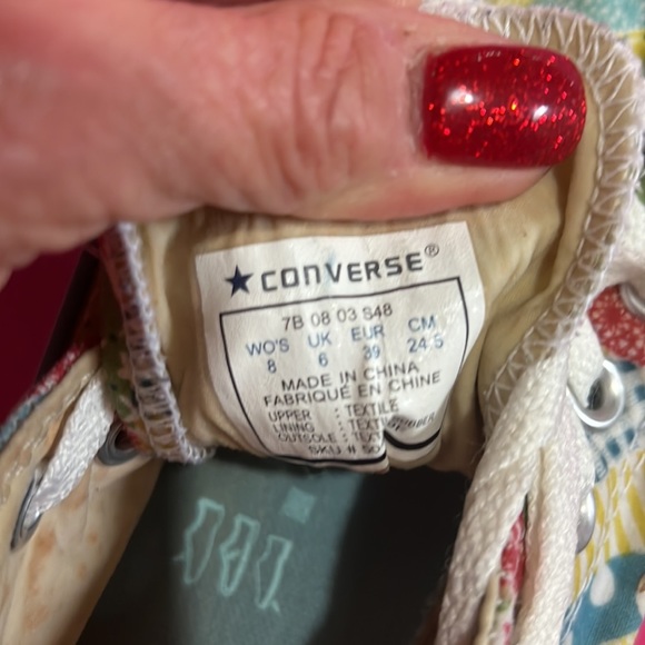 Ladies patchwork Converse tennis shoes - Picture 11 of 16